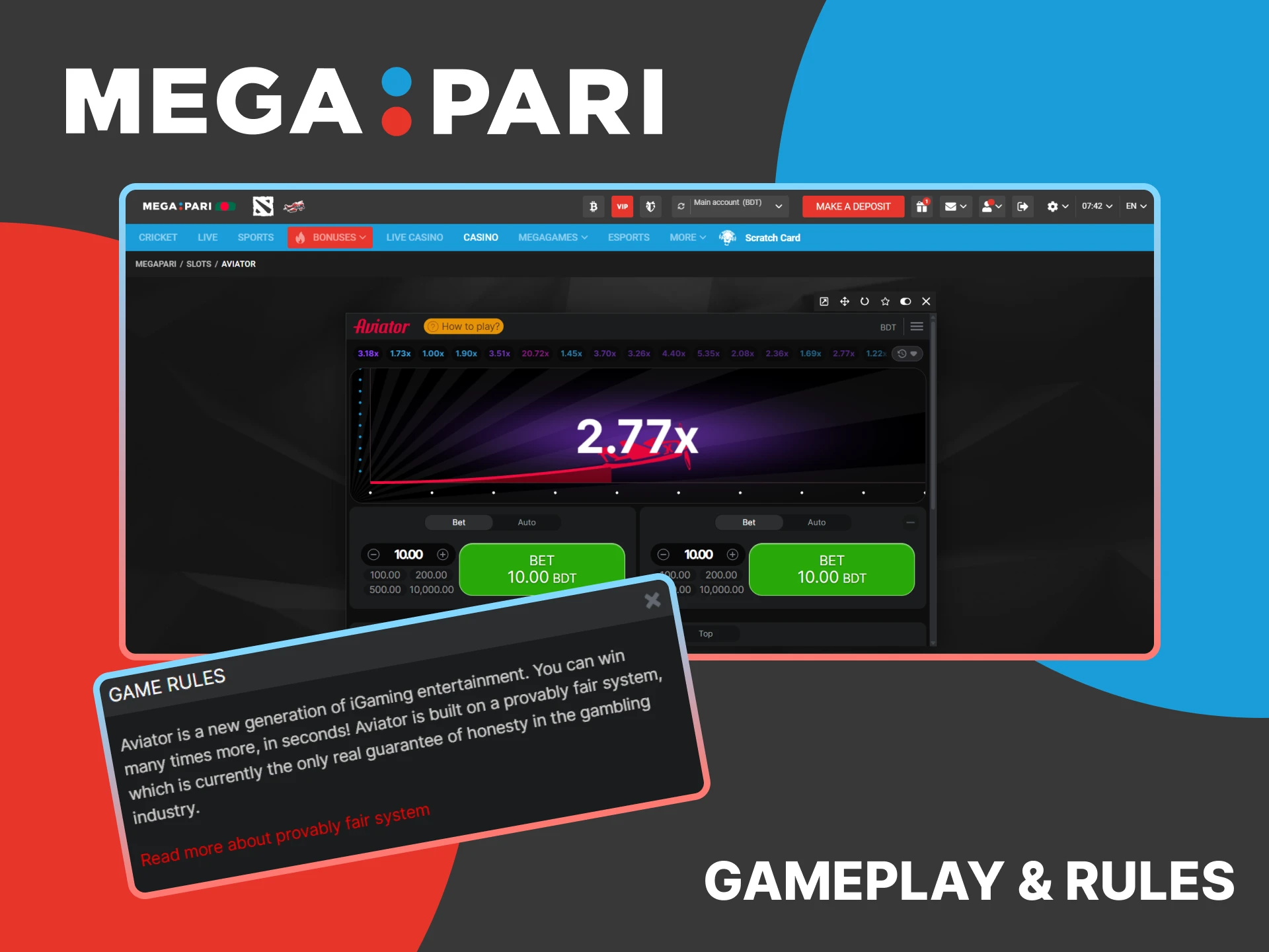 Learn the Aviator game rules and start playing at MegaPari.