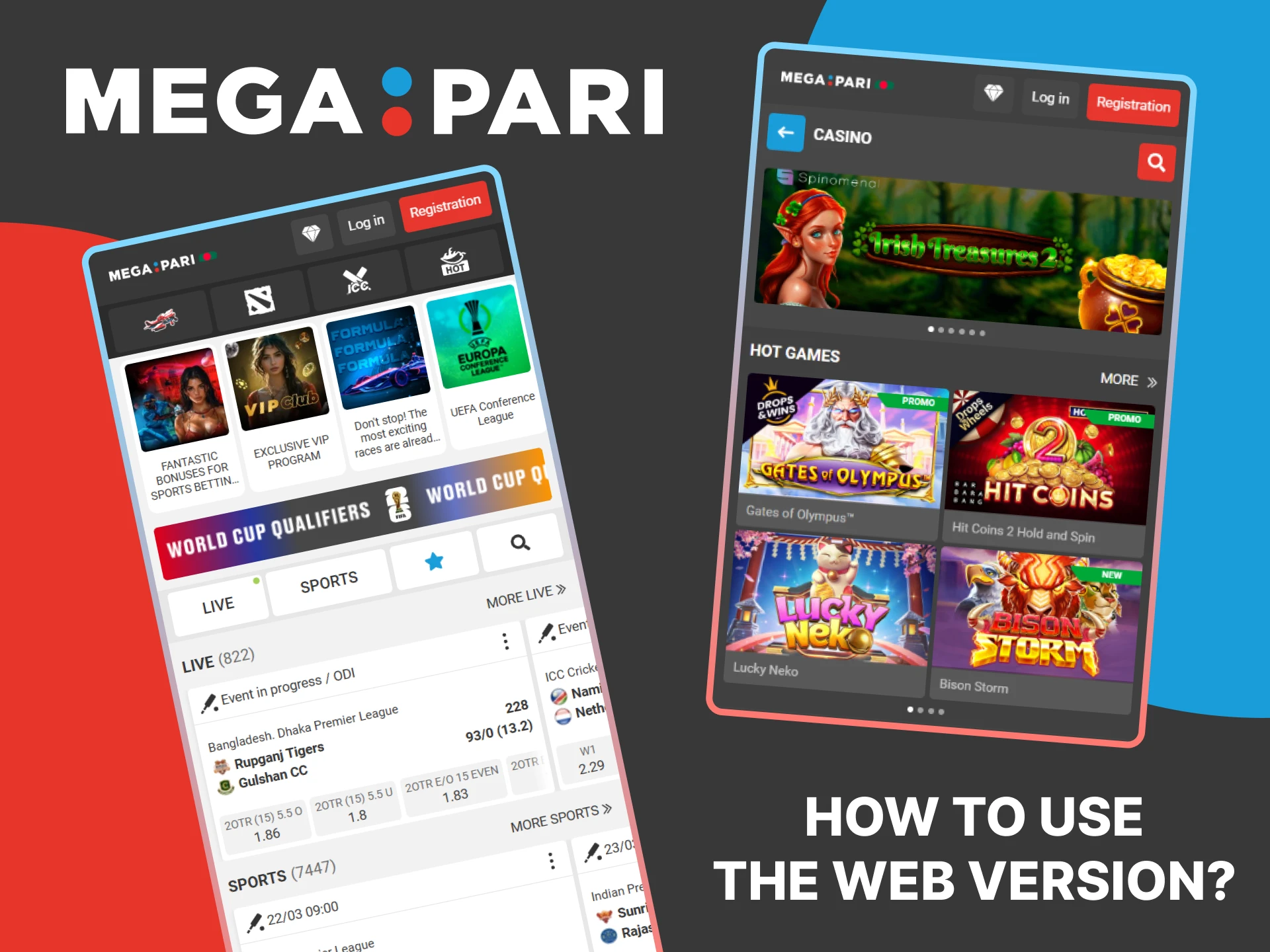 Find out how to use the web version of MegaPari.