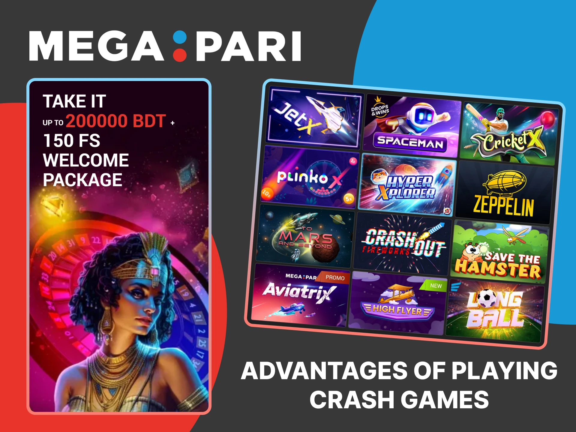 Get into crash games at MegaPari and chase huge prizes.