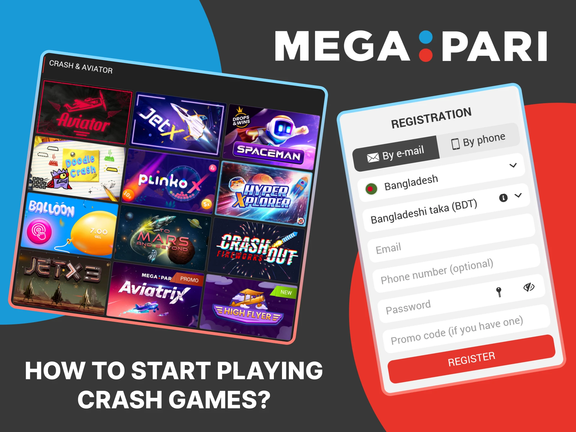 Join MegaPari and start enjoying crash games.